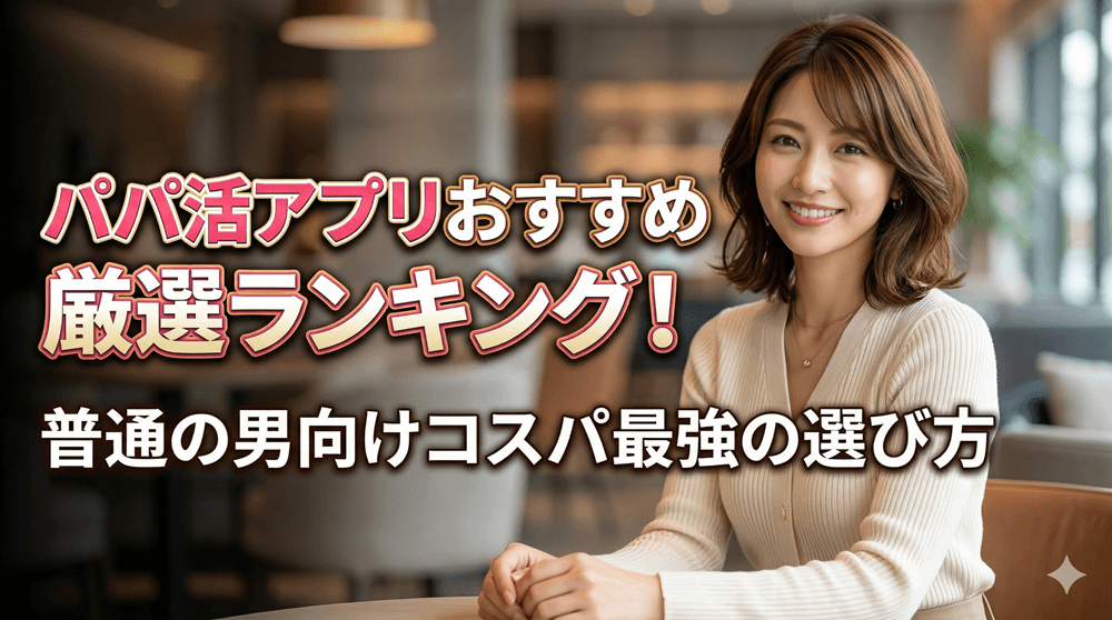 パパ活アプリおすすめ厳選ランキング!普通の男向けコスパ最強の選び方